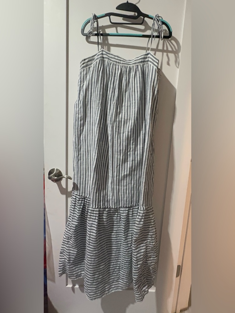Abercrombie & Fitch Blue and White Striped Maxi Skirt